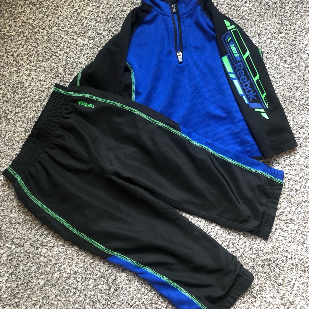 Reebok Boys' Black, Green & Royal Blue Athletic Set - size 24mo